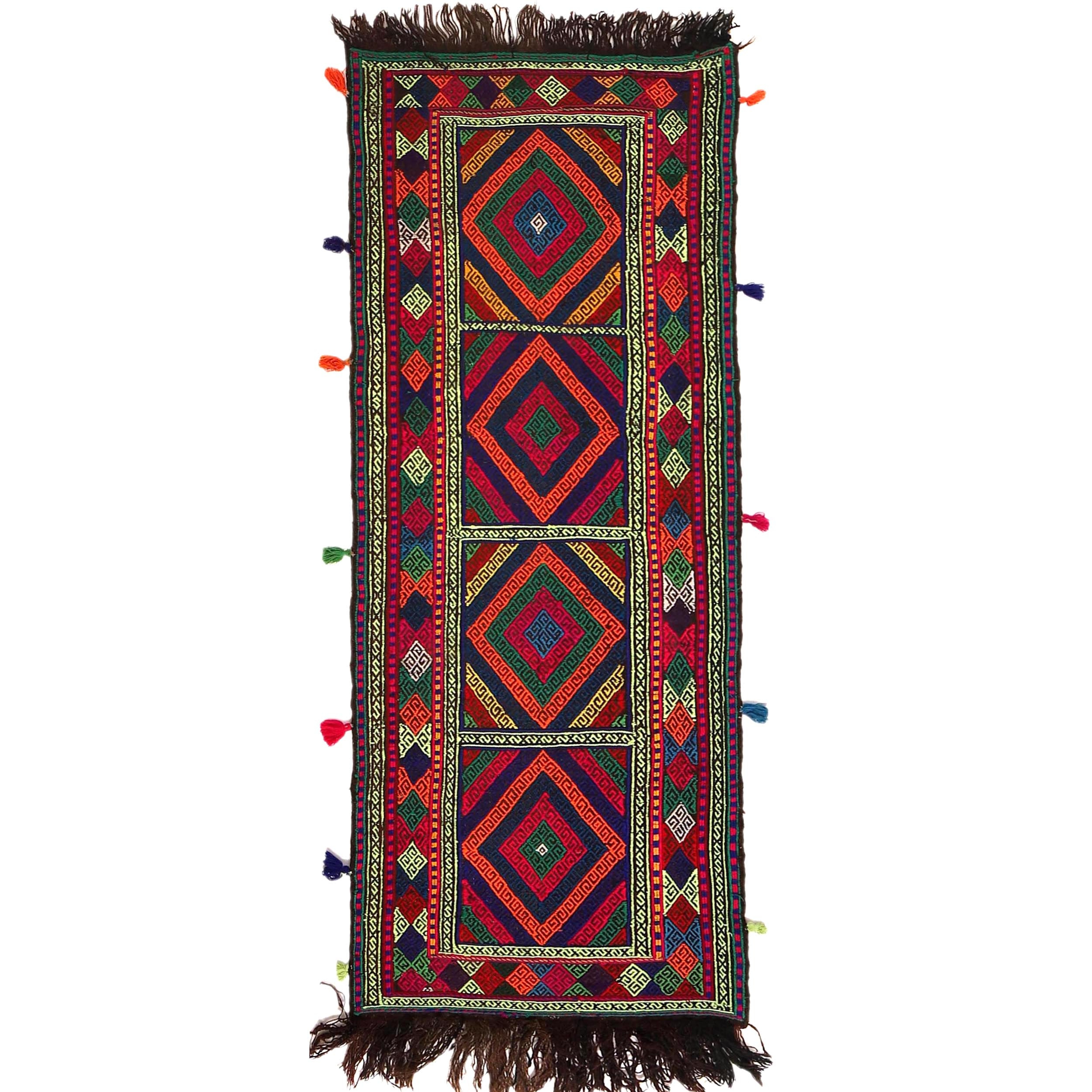 Handmade Suzani Kilim Runner 1' 11" x 4' 11" ft / 59 x 151 cm - No. W17684