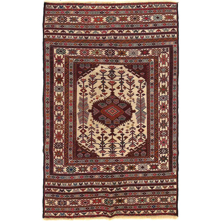 Handmade Maliki Kilim 3' 10" x 6' 3" ft / 118 x 191 cm - No. W18032