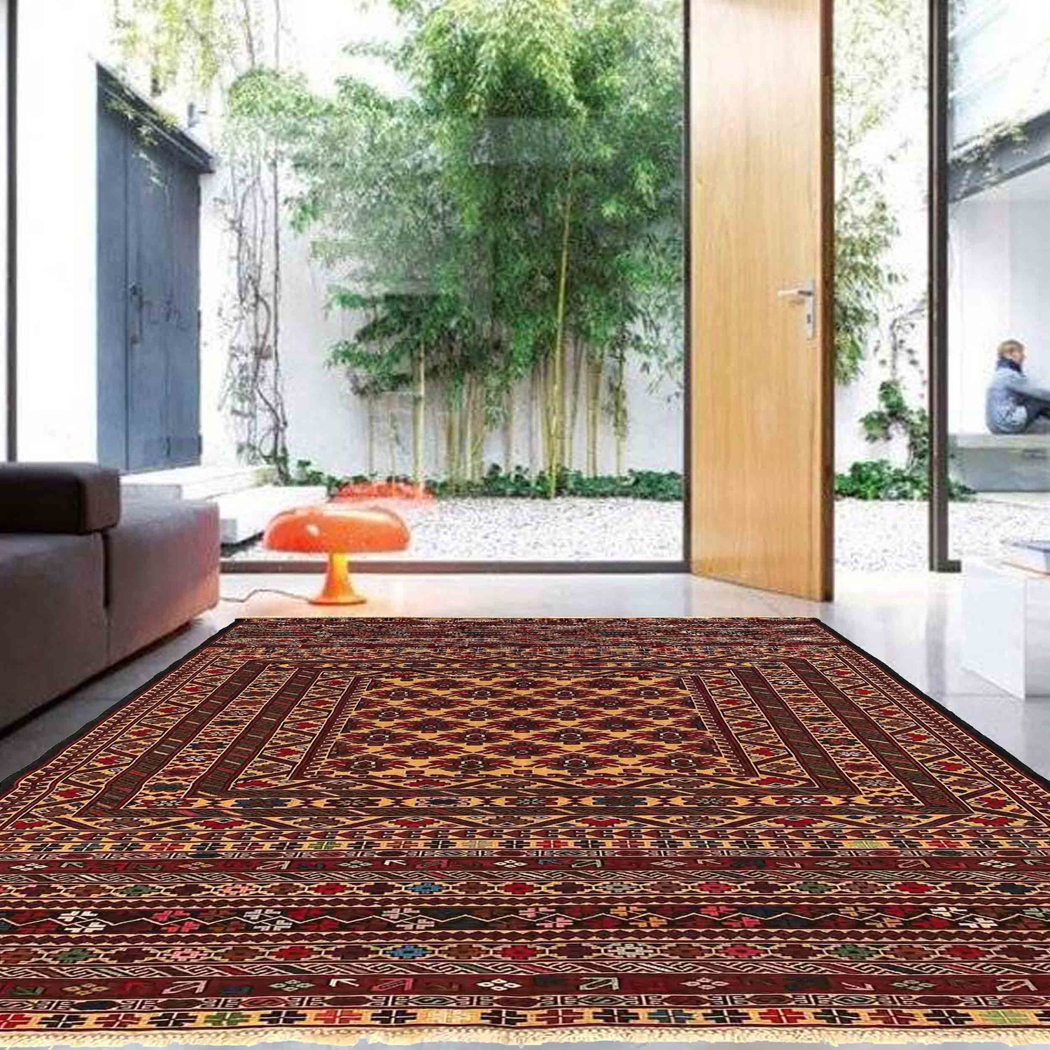 Handmade Maliki Kilim 4' 0" x 6' 2" ft / 123 x 187 cm - No. W18127