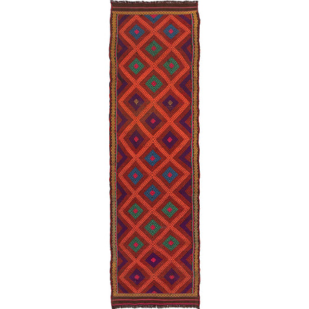 Handmade Flatweave Kilim Runner 2' 4" x 8' 8" ft / 70 x 263 cm - No. W18370