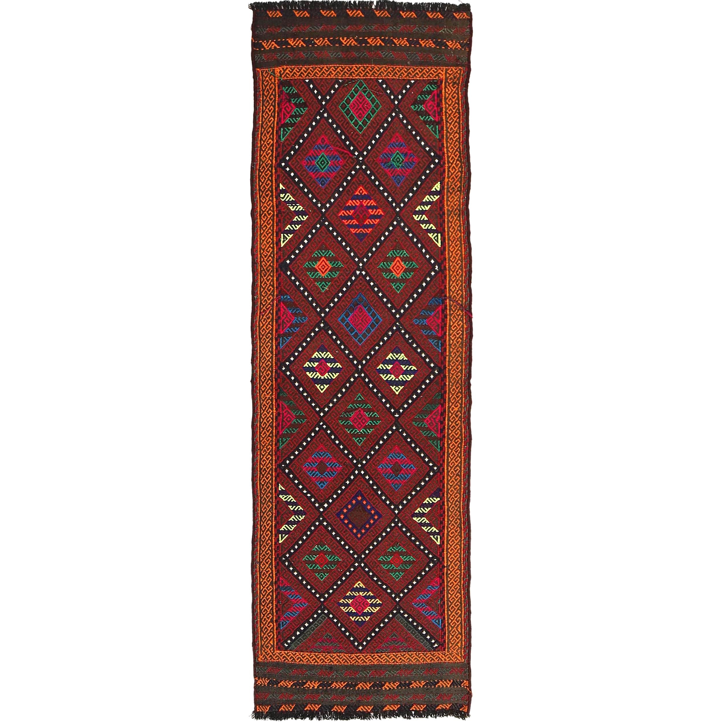 Hand Knotted Suzuni Kelim Runner 1' 8" x 6' 3" ft / 51 x 190 cm - No. W18371
