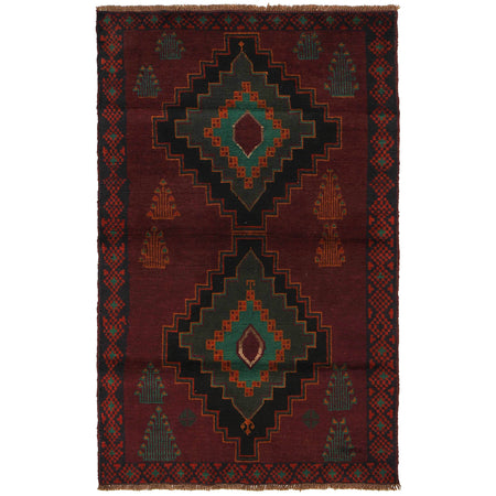 Handmade Balochi Rug 3' 12" x 6' 7" ft / 121 x 200 cm - No. W27282