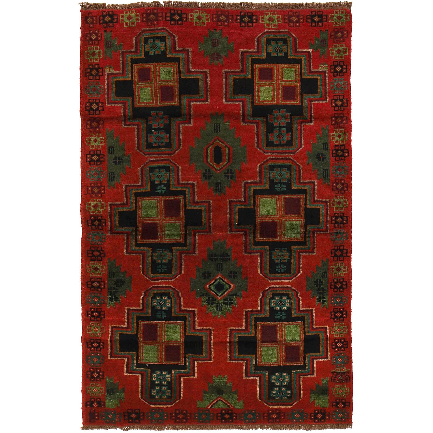 Handmade Balochi Rug 4' 3" x 6' 10" ft / 129 x 209 cm - No. W27285