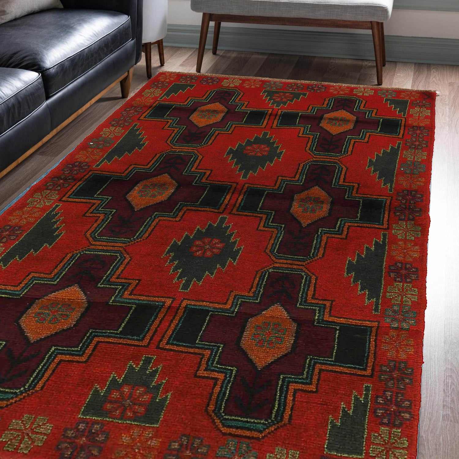 Handmade Balochi Rug 3' 11" x 6' 3" ft / 120 x 191 cm - No. W27286