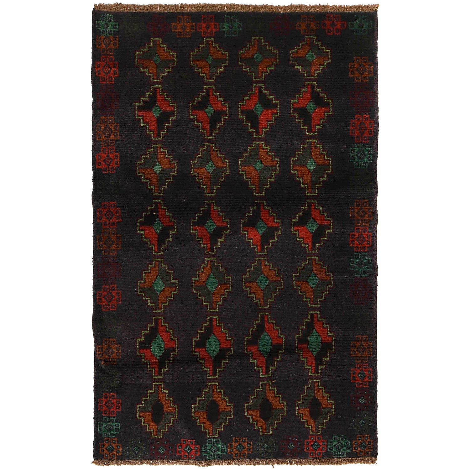 Handmade Balochi Rug 4' 2" x 6' 6" ft / 126 x 199 cm - No. W27287