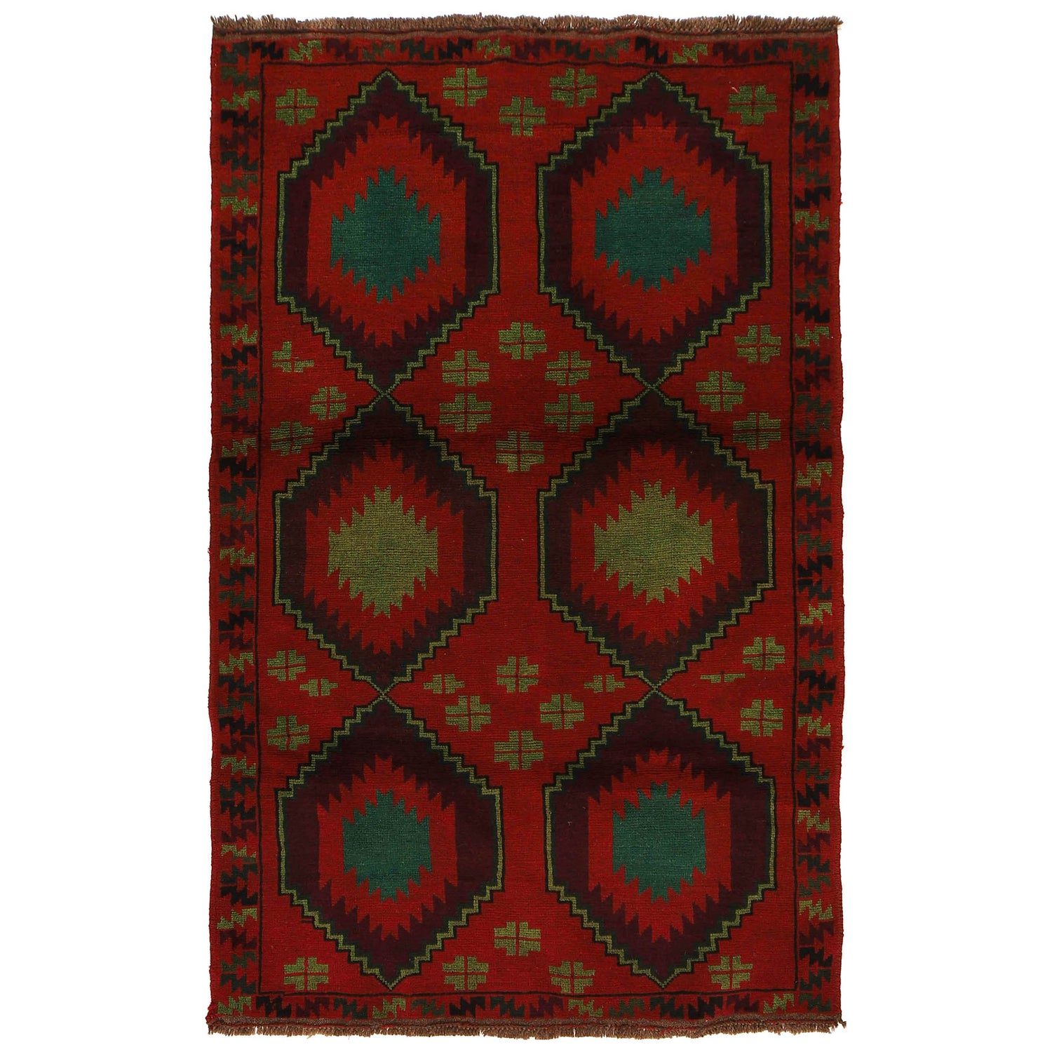 Handmade Balochi Rug 4' 2" x 6' 8" ft / 127 x 202 cm - No. W27288