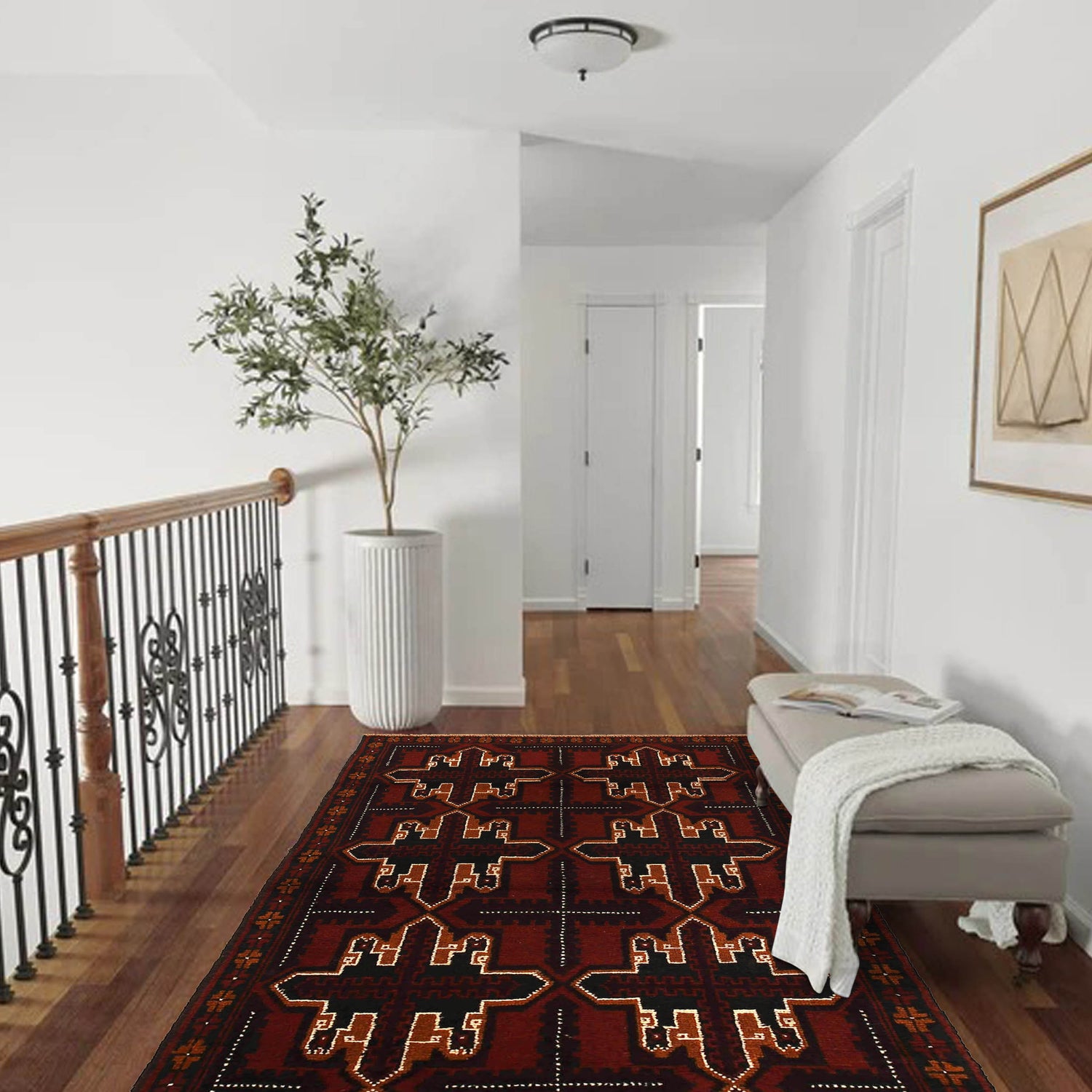 Handmade Balochi Rug 3' 7" x 5' 10" ft / 108 x 179 cm - No. W27290