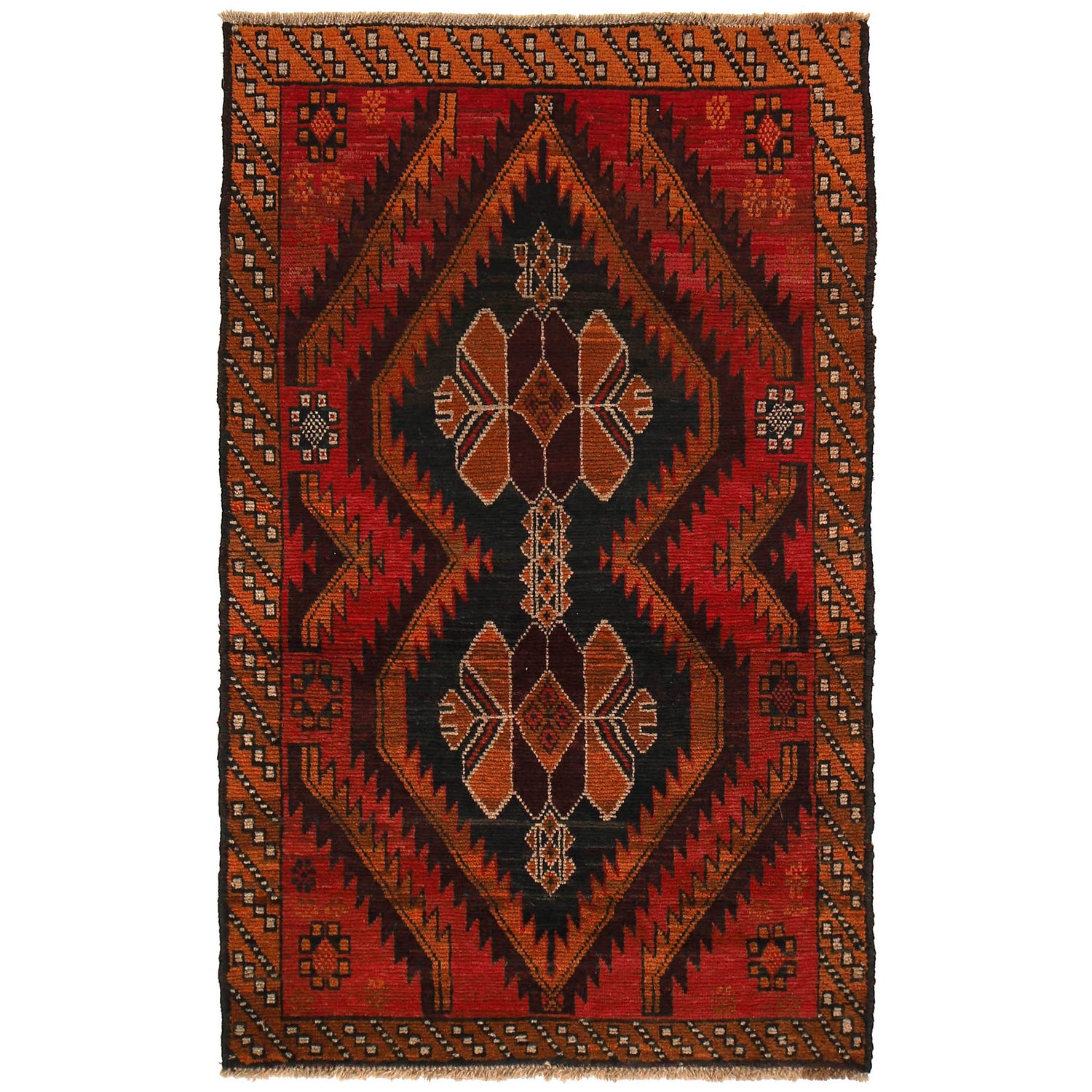 Handmade Balochi Rug 3' 8" x 6' 2" ft / 112 x 187 cm - No. W27299