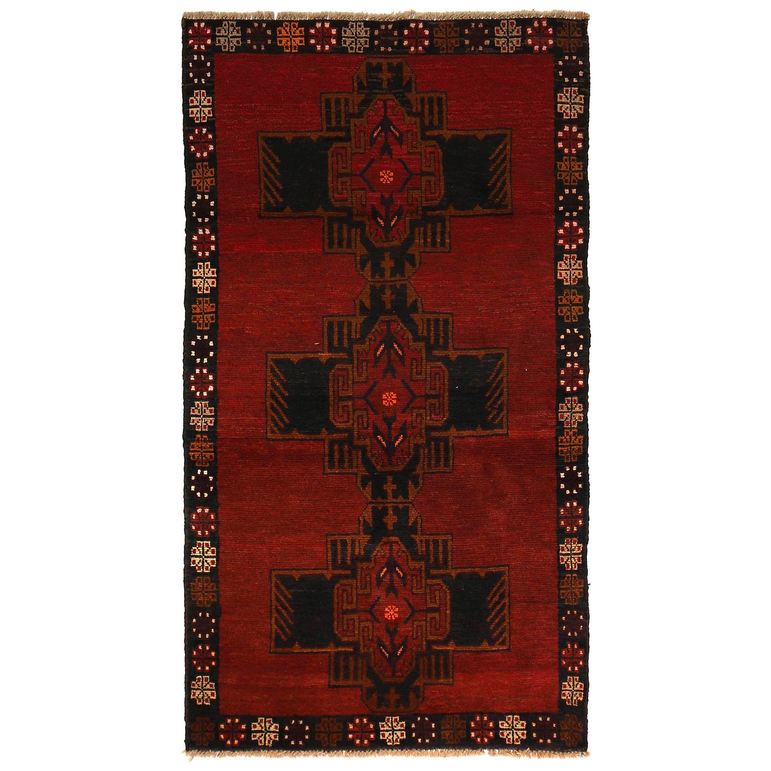 Handmade Balochi Rug 3' 4" x 6' 4" ft / 102 x 194 cm - No. W27300