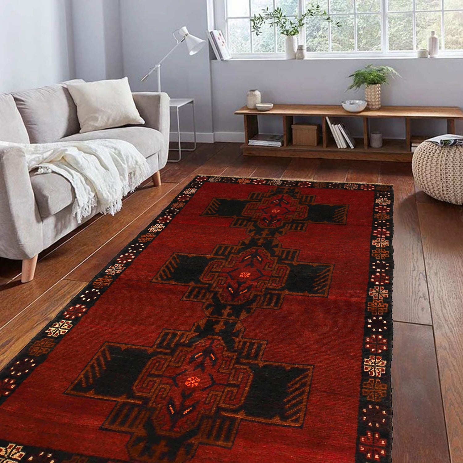 Handmade Balochi Rug 3' 4" x 6' 4" ft / 102 x 194 cm - No. W27300