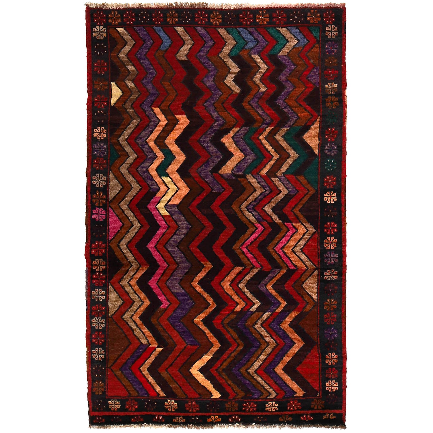 Handmade Balochi Rug 3' 9" x 6' 1" ft / 115 x 186 cm - No. W27309