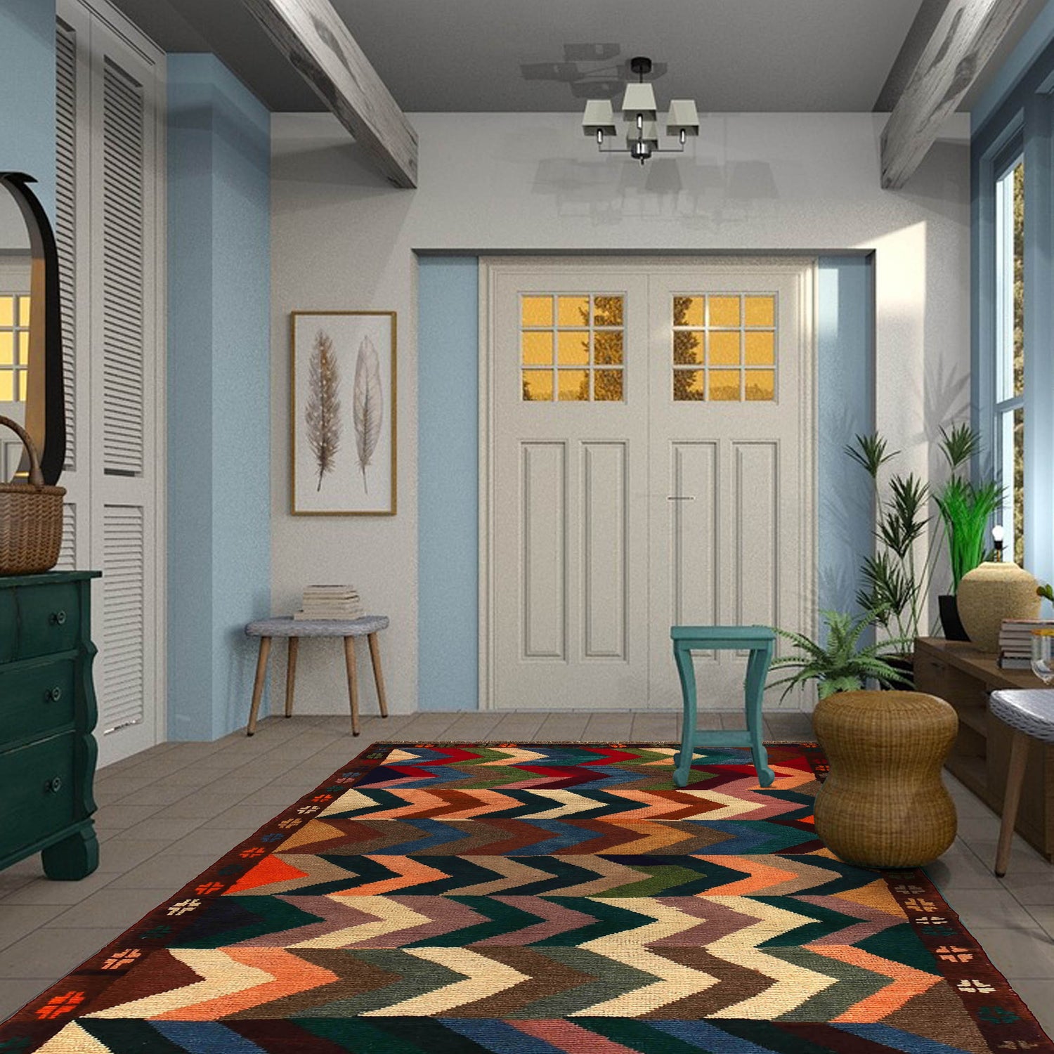 Handmade Balochi Rug 3' 9" x 6' 0" ft / 114 x 183 cm - No. W27314