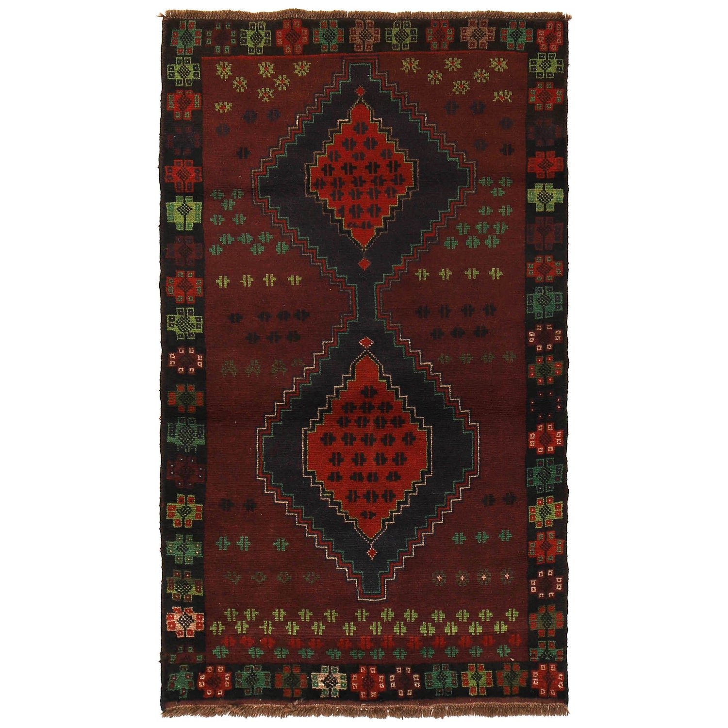 Handmade Balochi Rug 3' 7" x 6' 2" ft / 108 x 188 cm - No. W27317