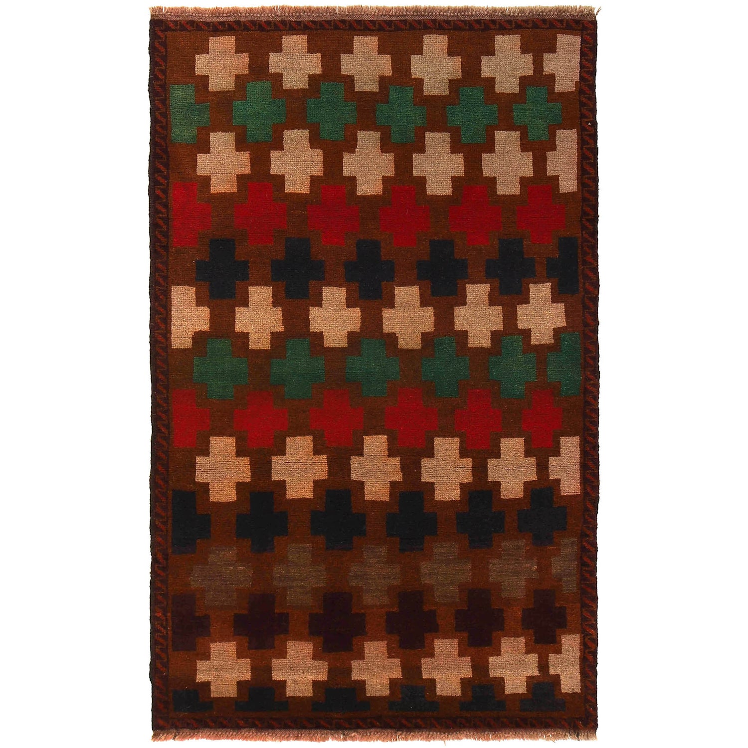 Handmade Balochi Rug 3' 9" x 6' 3" ft / 115 x 191 cm - No. W27319