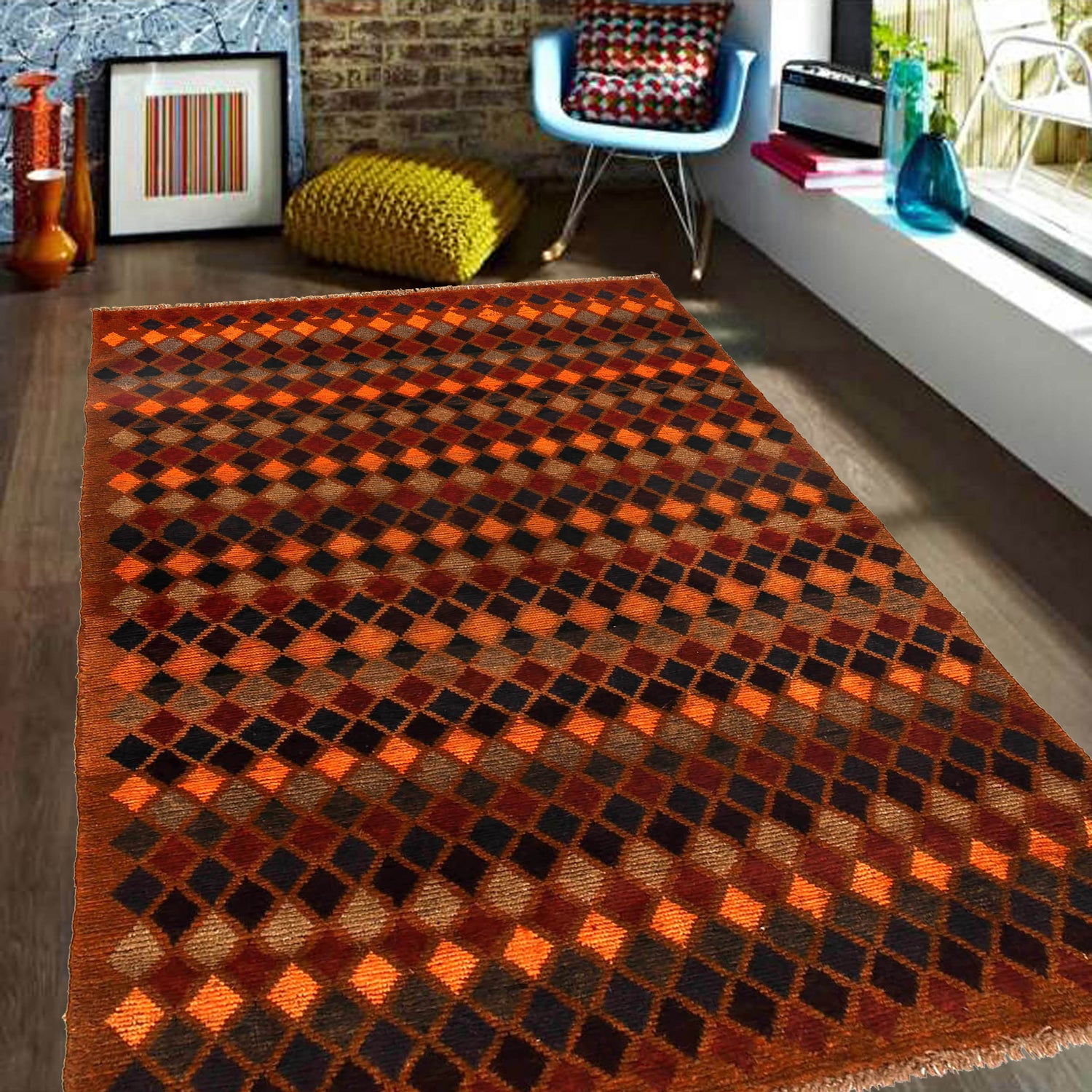 Handmade Balochi Rug 3' 10" x 6' 2" ft / 118 x 188 cm - No. W27321