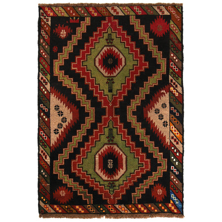 Handmade Balochi Rug 3' 12" x 5' 11" ft / 121 x 180 cm - No. W27334