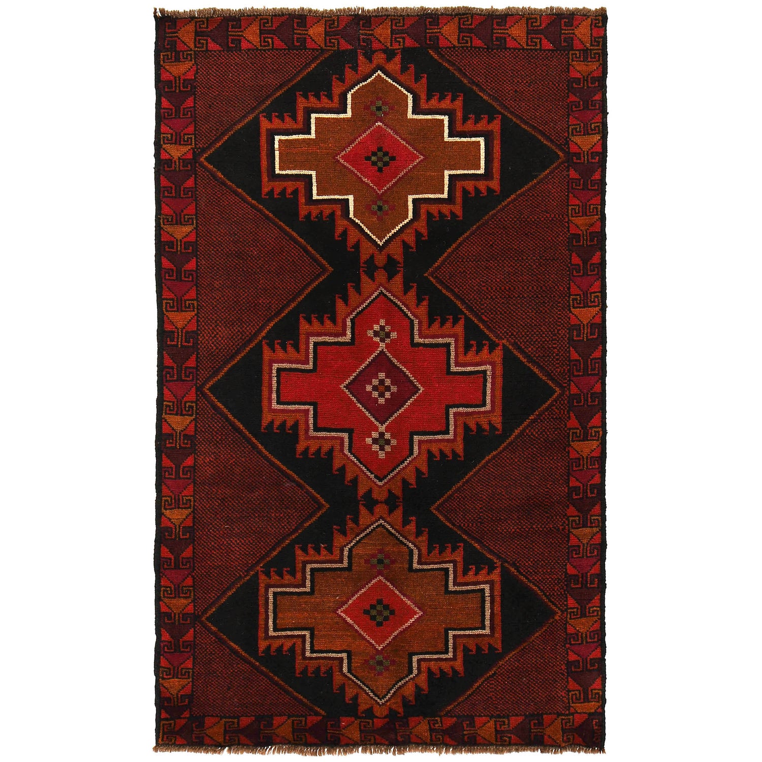Handmade Balochi Rug 3' 10" x 6' 7" ft / 118 x 201 cm - No. W27341