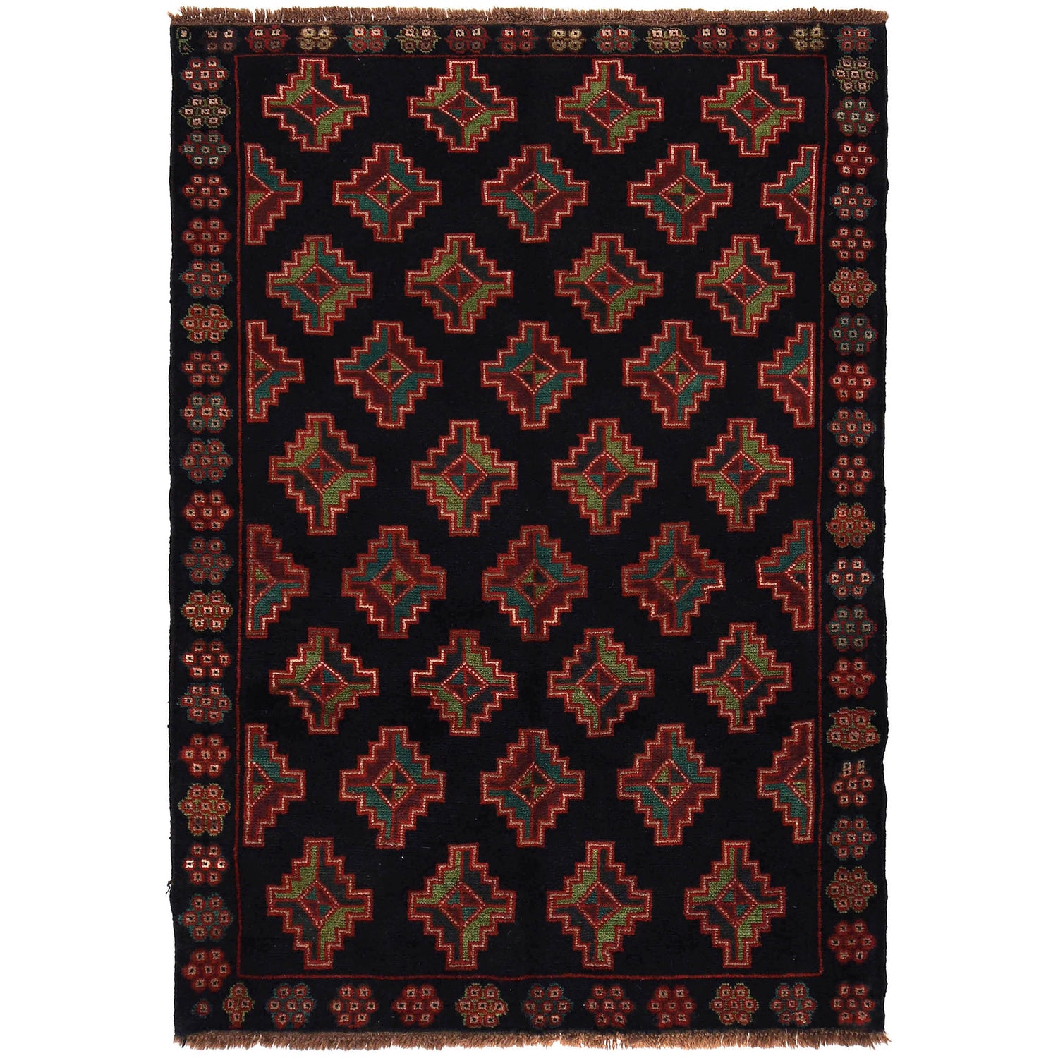 Handmade Balochi Rug 4' 3" x 6' 3" ft / 129 x 191 cm - No. W27342