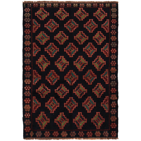 Handmade Balochi Rug 4' 3" x 6' 3" ft / 129 x 191 cm - No. W27342