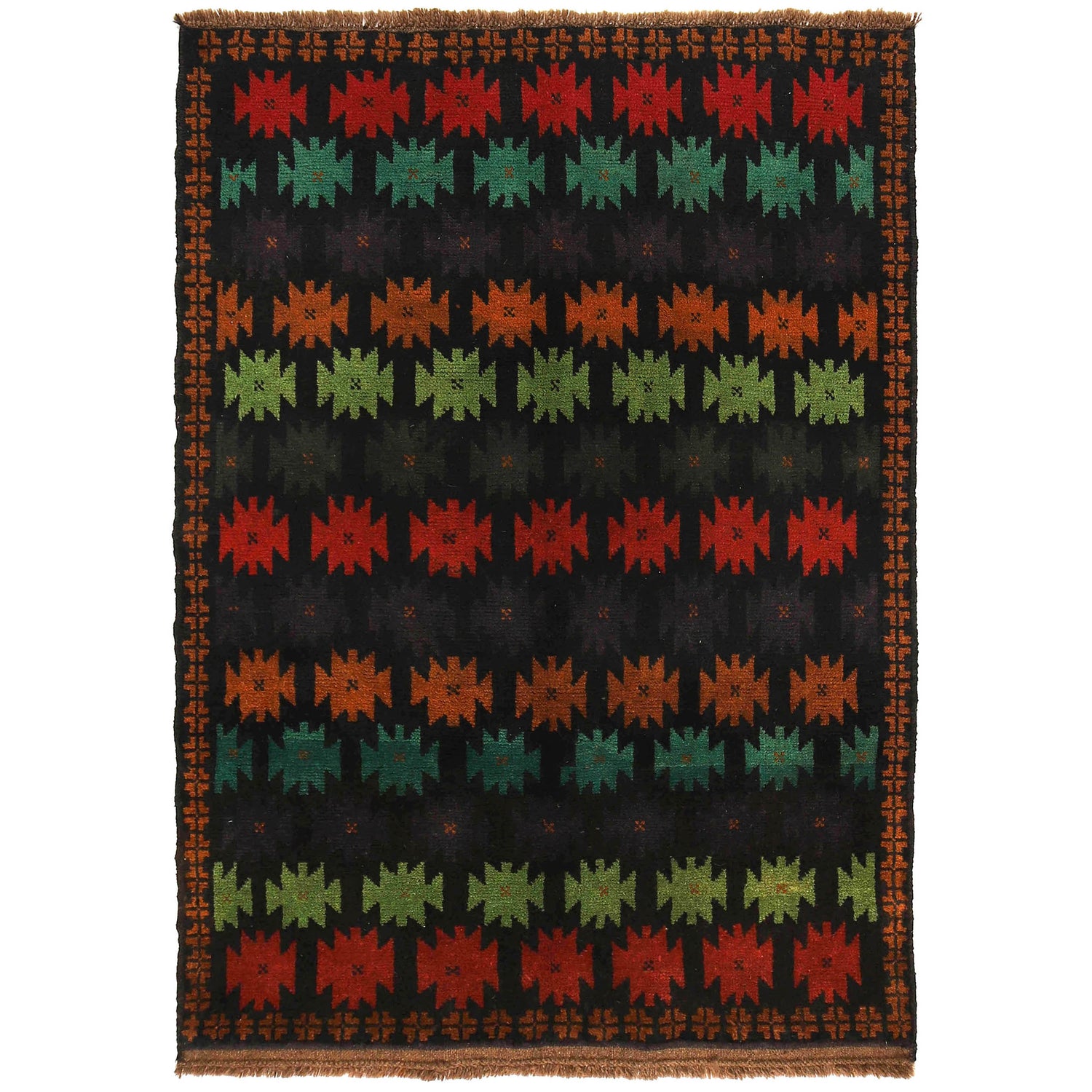 Handmade Balochi Rug 4' 3" x 6' 0" ft / 129 x 183 cm - No. W27344