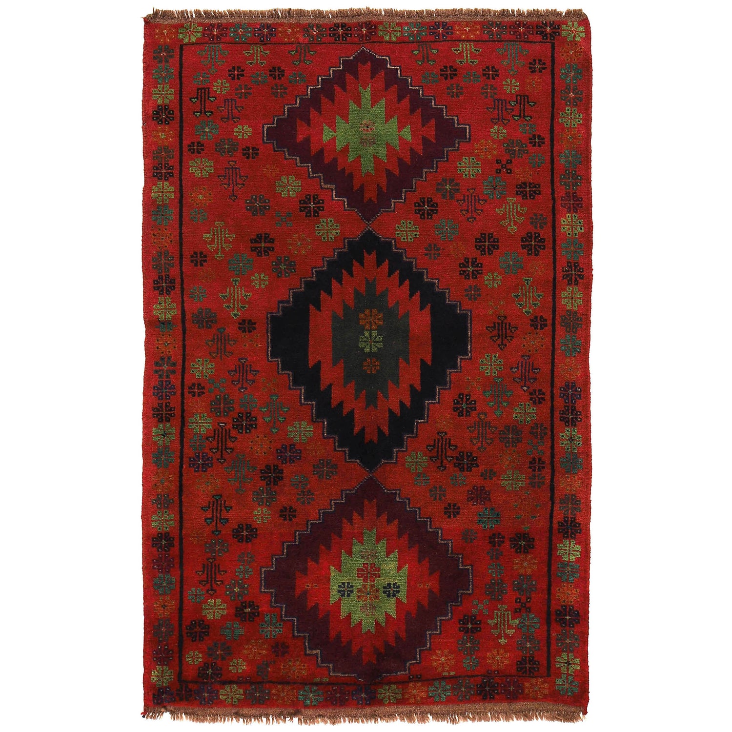 Handmade Balochi Rug 3' 11" x 6' 2" ft / 120 x 187 cm - No. W27345