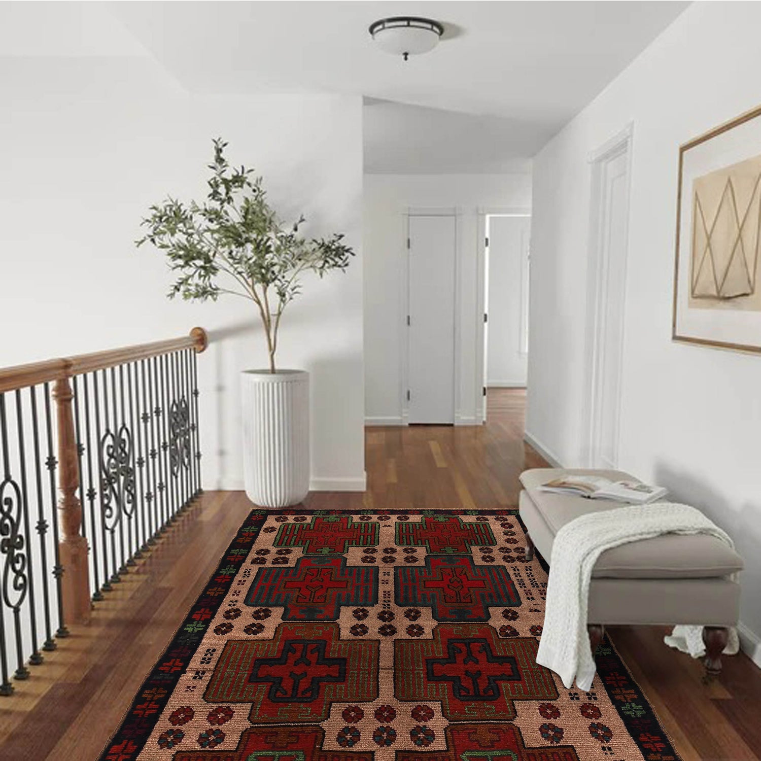 Handmade Balochi Rug 4' 0" x 6' 7" ft / 123 x 201 cm - No. W27347