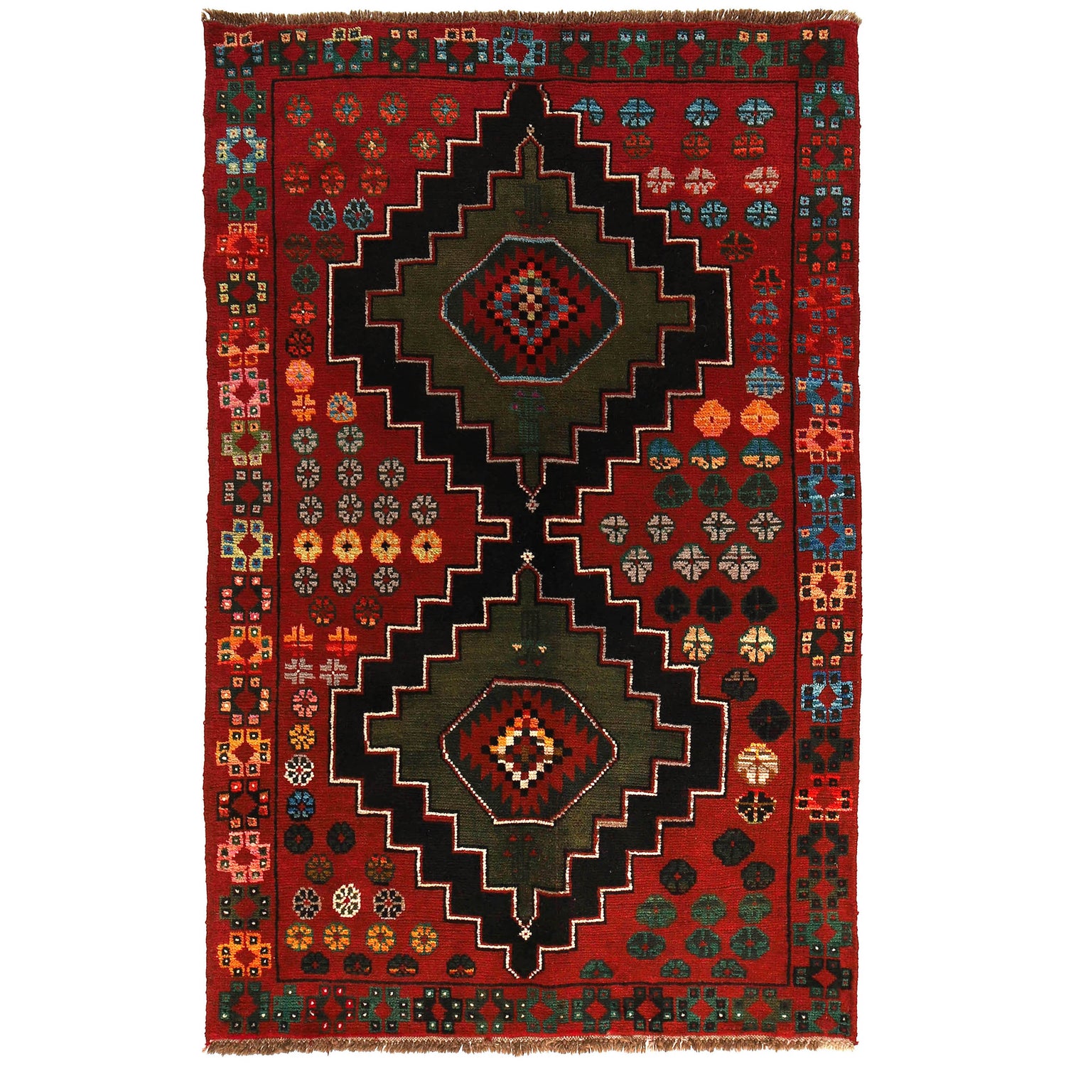 Handmade Balochi Rug 4' 2" x 6' 7" ft / 126 x 201 cm - No. W27349