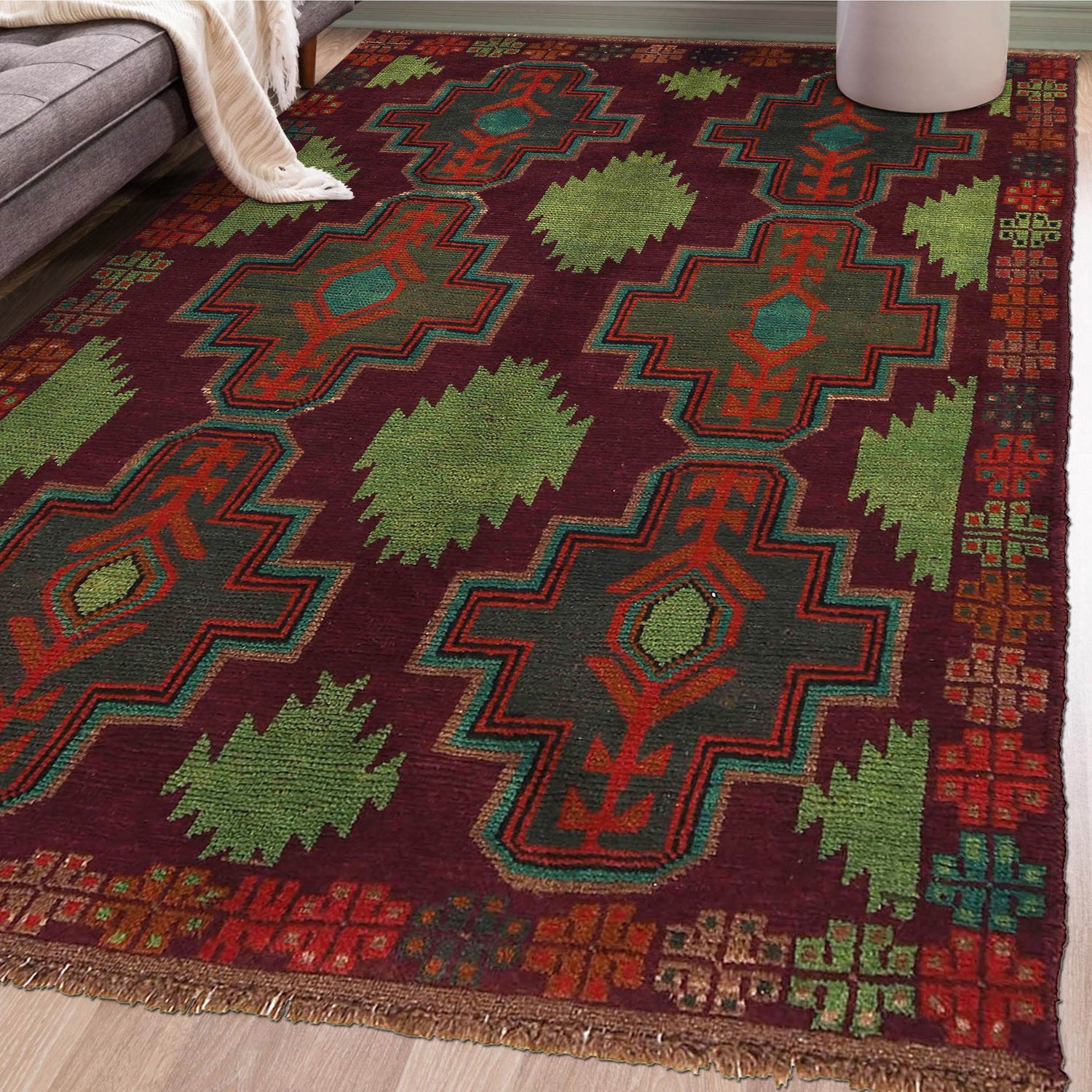 Handmade Balochi Rug 4' 3" x 6' 3" ft / 130 x 191 cm - No. W27350