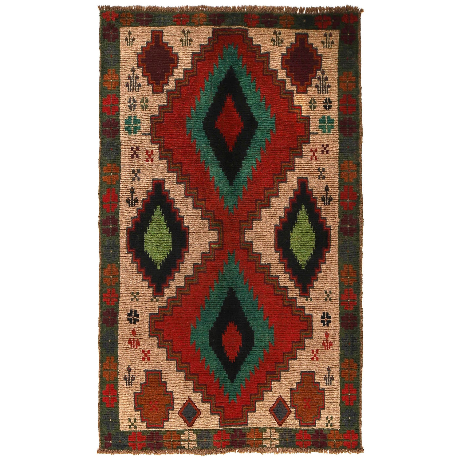 Handmade Balochi Rug 3' 9" x 6' 4" ft / 114 x 193 cm - No. W27351