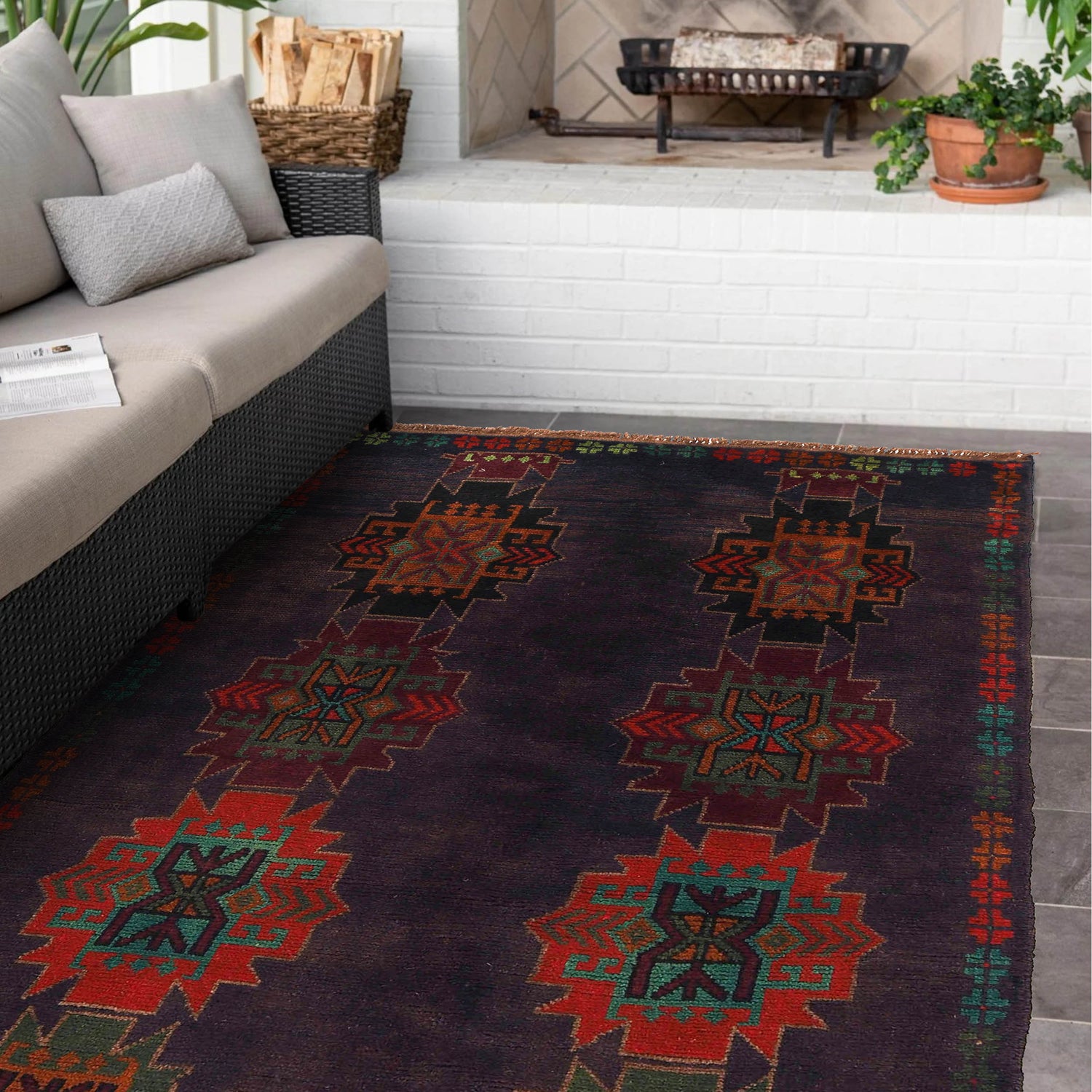 Handmade Balochi Rug 4' 3" x 6' 6" ft / 130 x 197 cm - No. W27353