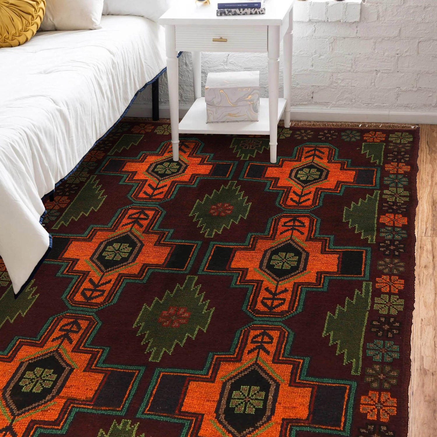 Handmade Balochi Rug 4' 0" x 5' 12" ft / 122 x 182 cm - No. W27354