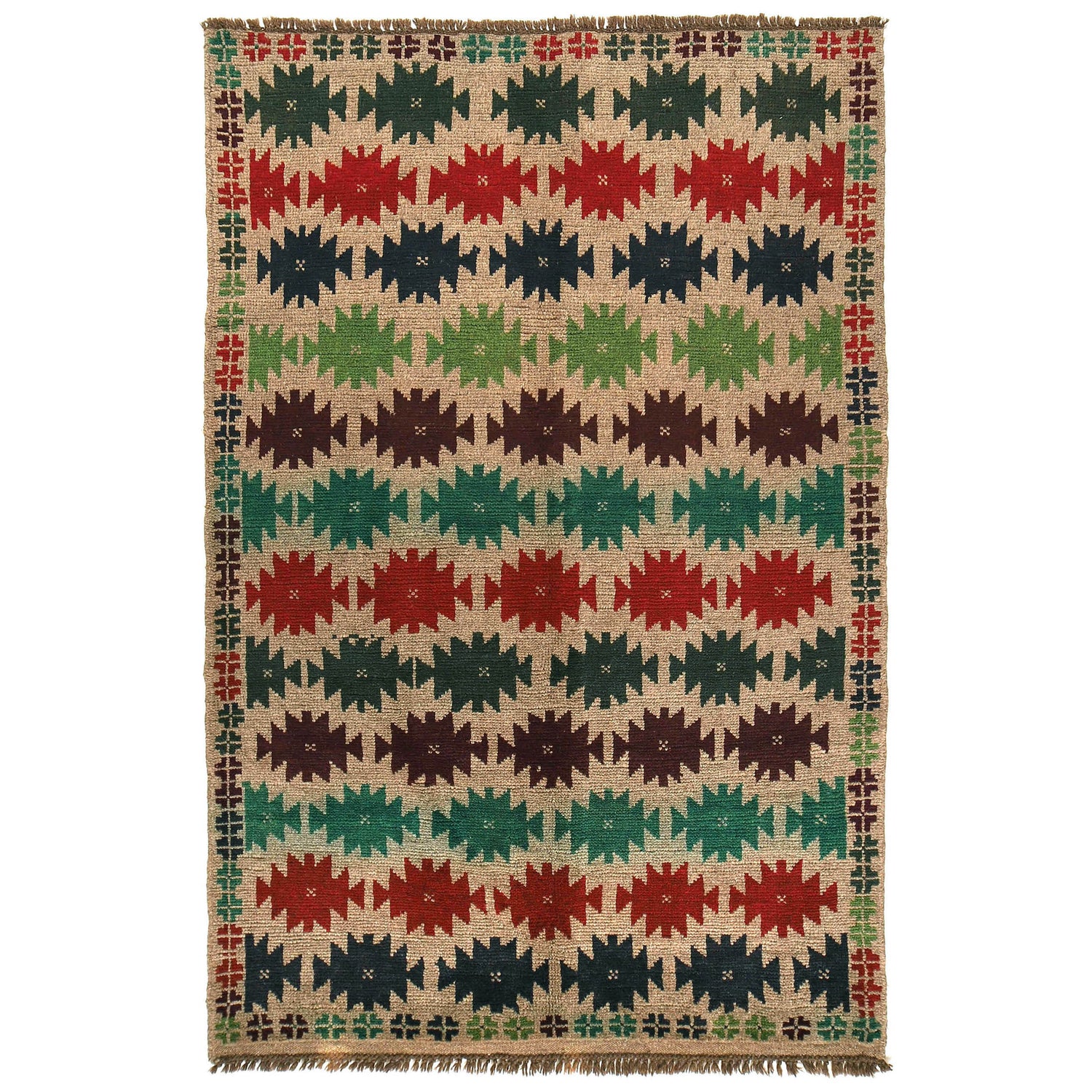 Handmade Balochi Rug 4' 1" x 6' 6" ft / 124 x 199 cm - No. W27361