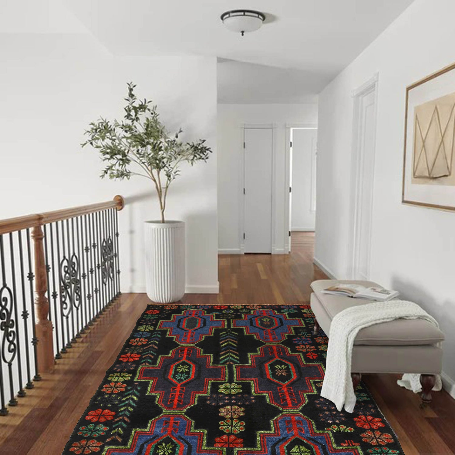 Handmade Balochi Rug 4' 1" x 6' 4" ft / 125 x 194 cm - No. W27366