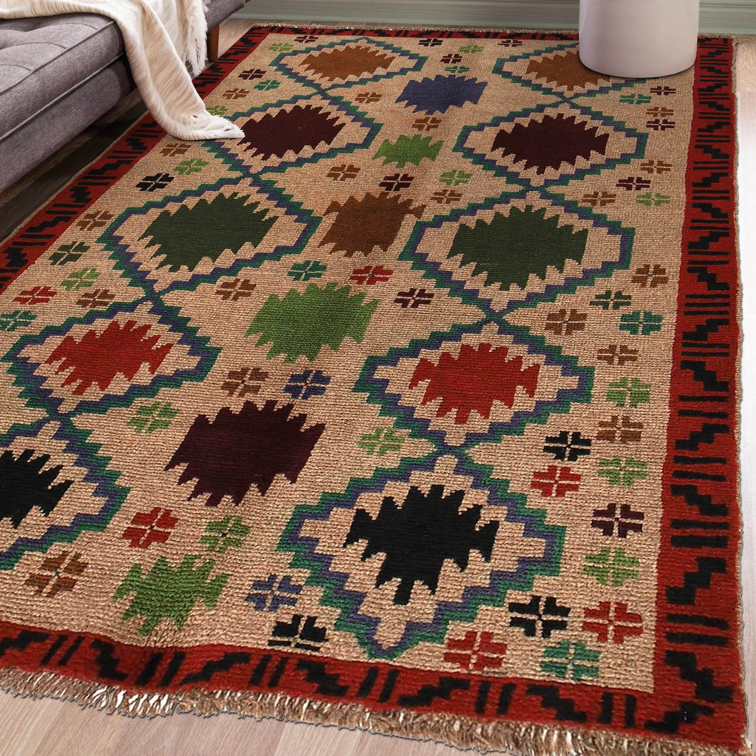 Handmade Balochi Rug 4' 1" x 6' 0" ft / 124 x 184 cm - No. W27369