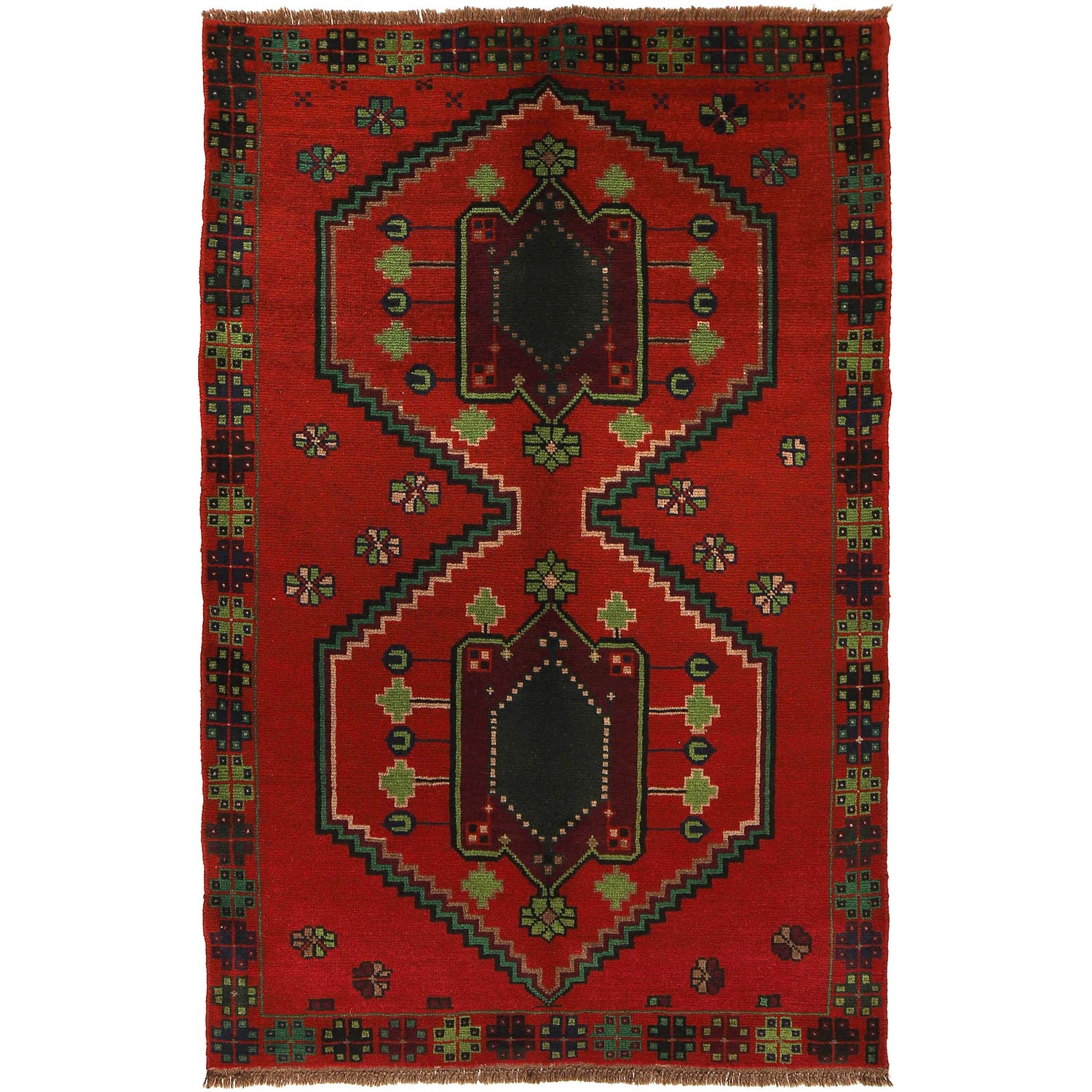 Handmade Balochi Rug 4' 2" x 6' 8" ft / 128 x 202 cm - No. W27372