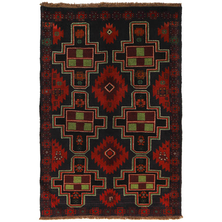 Handmade Balochi Rug 4' 4" x 6' 7" ft / 132 x 201 cm - No. W27375