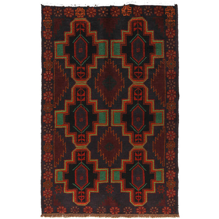 Handmade Balochi Rug 3' 11" x 6' 2" ft / 119 x 187 cm - No. W27378