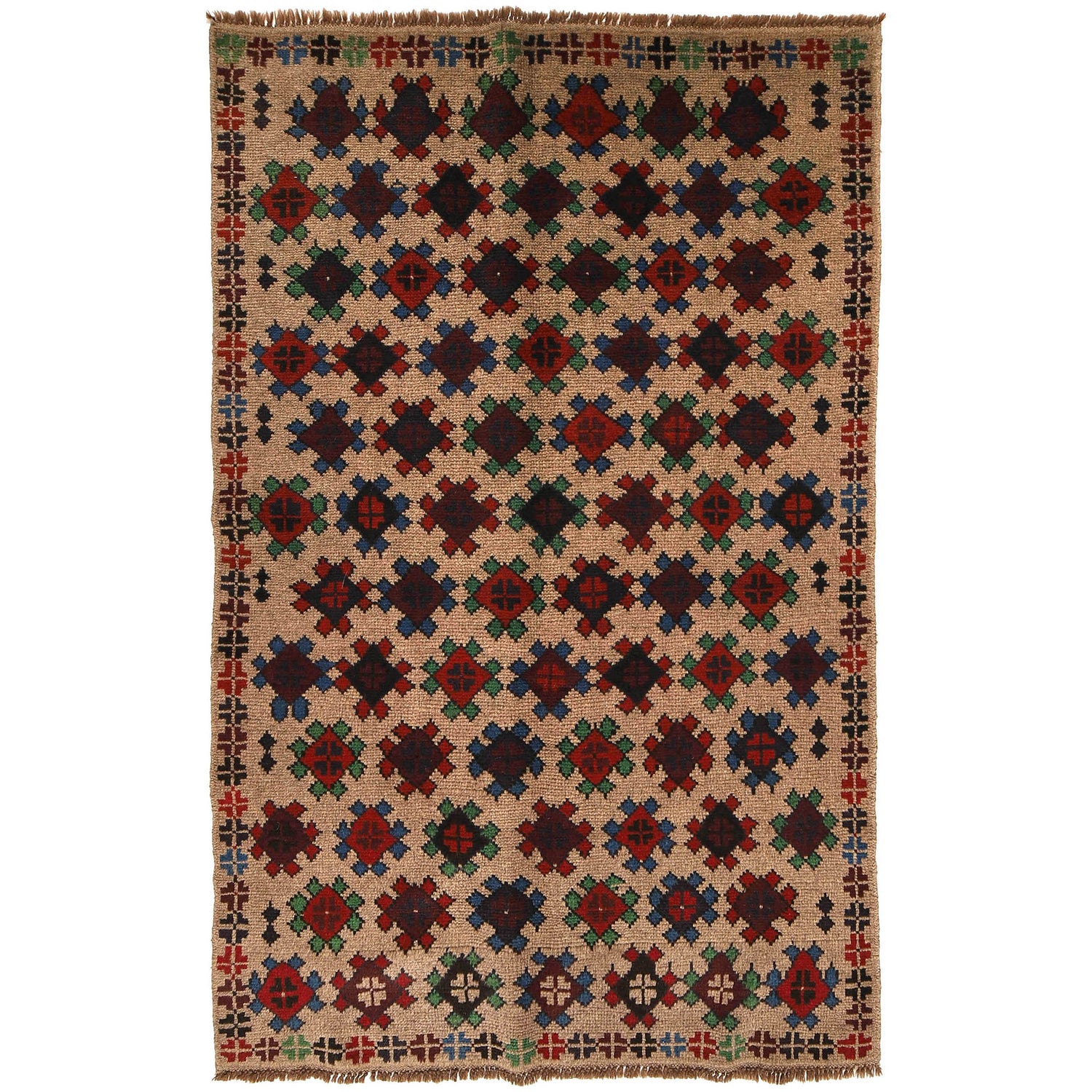 Handmade Balochi Rug 4' 0" x 6' 4" ft / 123 x 192 cm - No. W27379