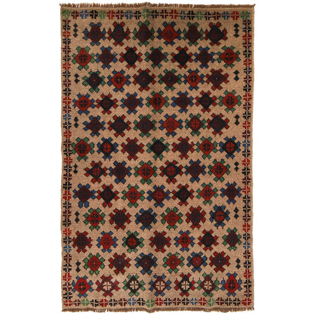 Handmade Balochi Rug 4' 0" x 6' 4" ft / 123 x 192 cm - No. W27379