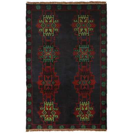 Handmade Balochi Rug 4' 2" x 6' 6" ft / 126 x 197 cm - No. W27381