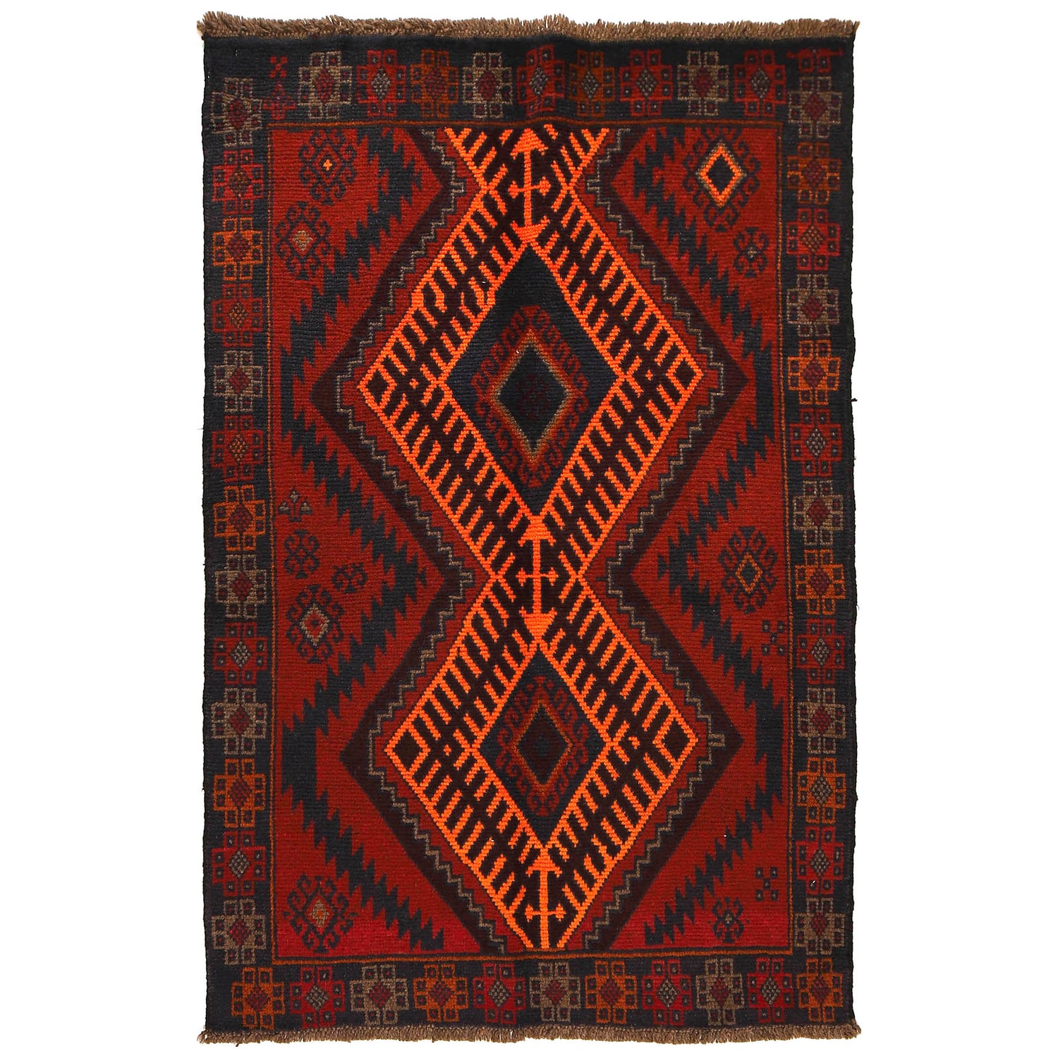 Handmade Balochi Rug 3' 8" x 5' 7" ft / 111 x 171 cm - No. W27382