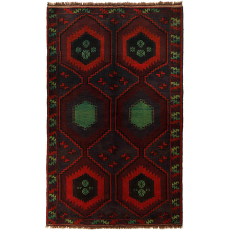 Handmade Balochi Rug 4' 2" x 6' 8" ft / 126 x 202 cm - No. W27387