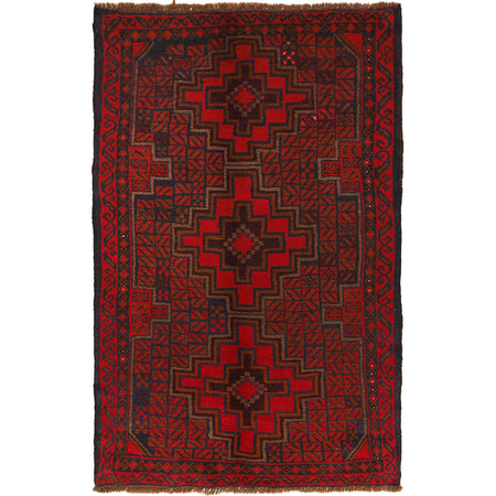 Handmade Balochi Rug 3' 8" x 6' 0" ft / 113 x 184 cm - No. W27389