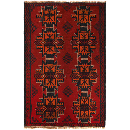 Handmade Balochi Rug 3' 10" x 6' 4" ft / 116 x 193 cm - No. W27396