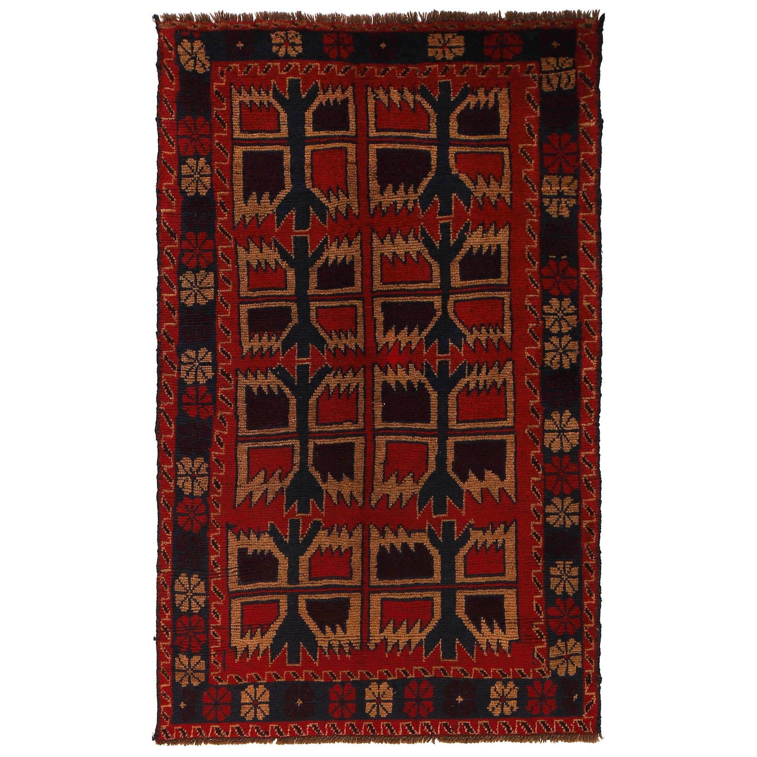 Handmade Balochi Rug 3' 8" x 6' 1" ft / 112 x 185 cm - No. W27397