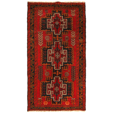 Handmade Balochi Rug 3' 5" x 6' 4" ft / 103 x 194 cm - No. W27403