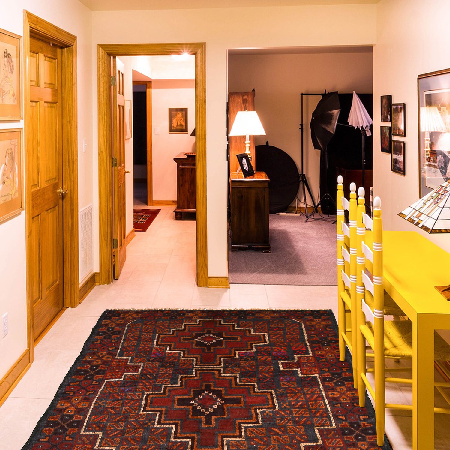 Handmade Balochi Rug 3' 7" x 6' 1" ft / 110 x 185 cm - No. W27406