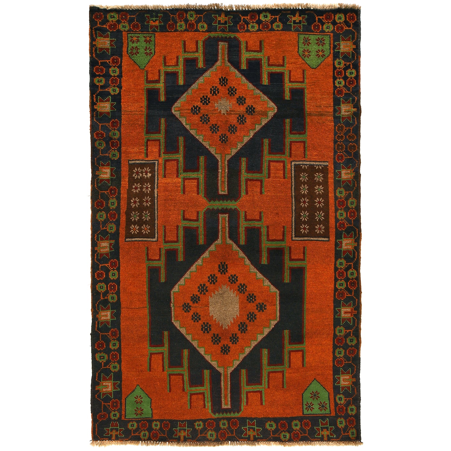 Handmade Balochi Rug 3' 10" x 6' 4" ft / 116 x 192 cm - No. W27412
