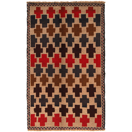 Tribal Baloch Rug 3' 7" x 5' 12" ft / 108 x 182 cm - No. W27415