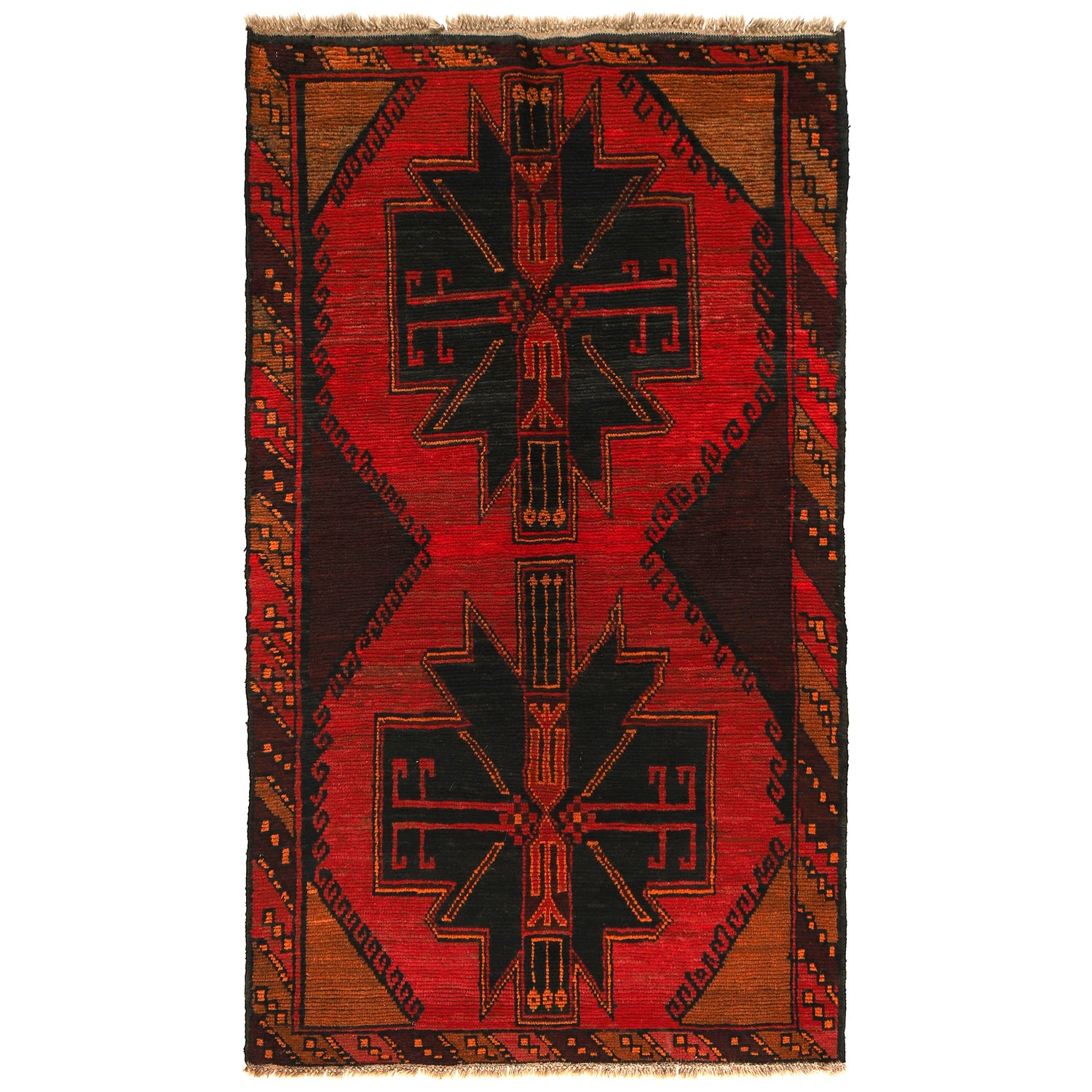 Tribal Baloch Rug 3' 8" x 6' 8" ft / 112 x 202 cm - No. W27417
